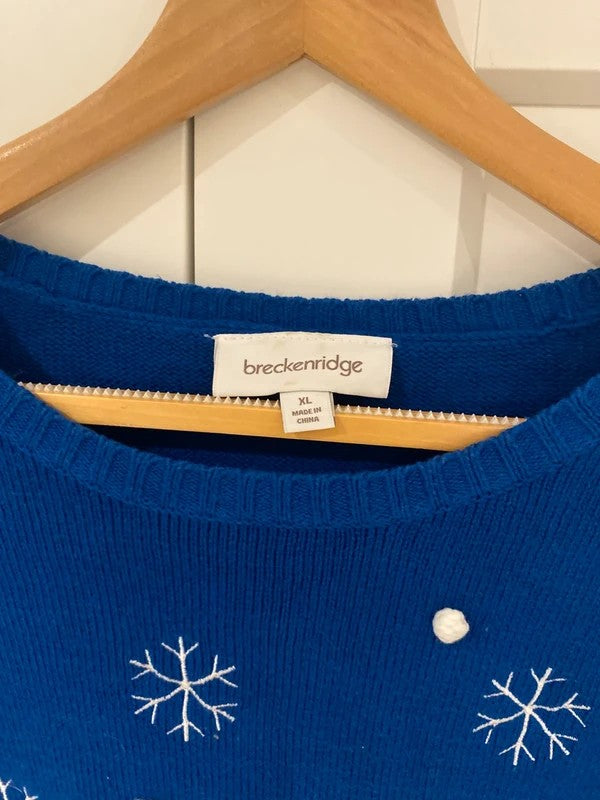 Breckenridge Blue Snowman Christmas Jumper – Size XL