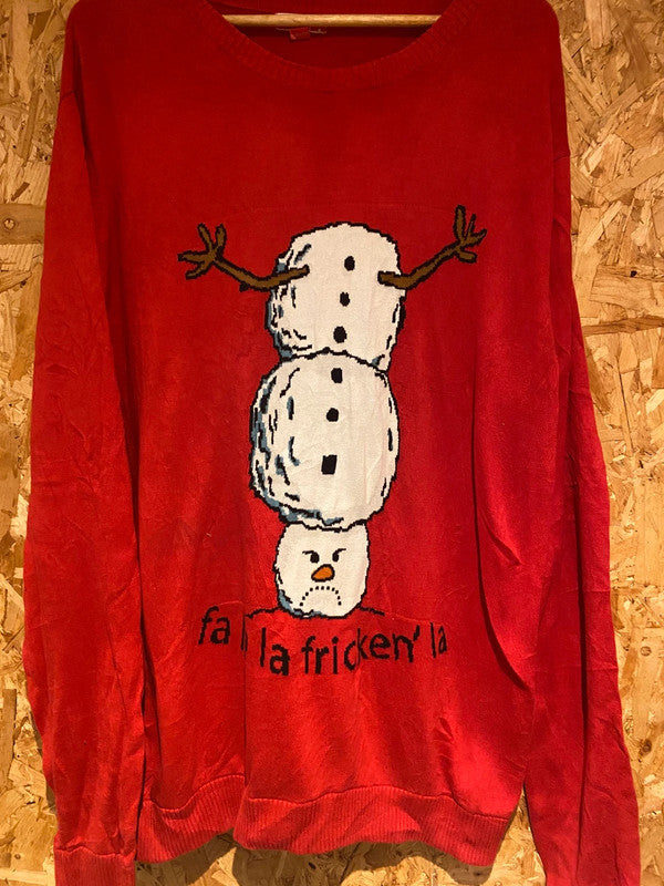 Funny Christmas Jumper – Fa La La Fricken’ La Snowman