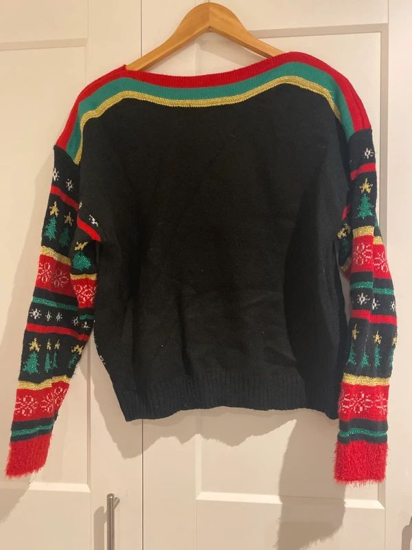 Blizzard Bay Christmas Jumper Pug Dog Novelty Black Festive Knit Small