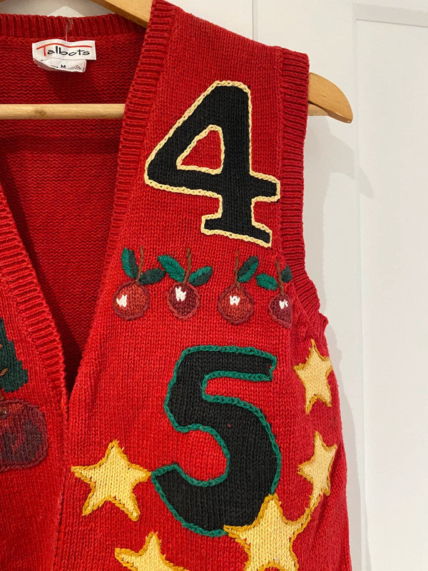 Talbots Festive Knit Vest / Waistcoat – Vintage Style – Size M