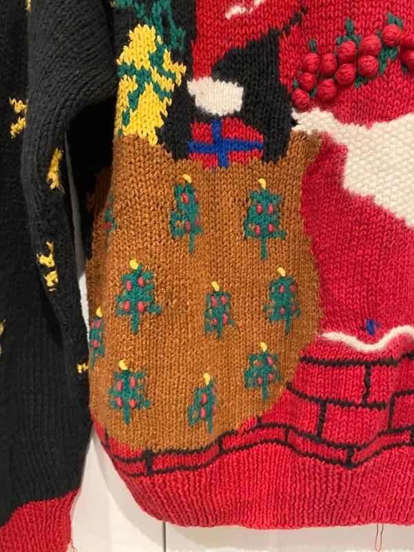 Vintage Lucia Christmas jumper Santa festive knit size L (fits UK 12-14)