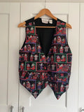 Vintage Carolina Colours Christmas Santa Waistcoat Vest L/XL Festive Cotton
