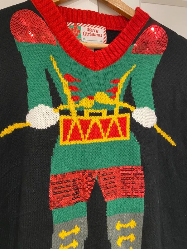 Christmas Elf Sequin Knitted Vest Jumper – Festive – Size XL