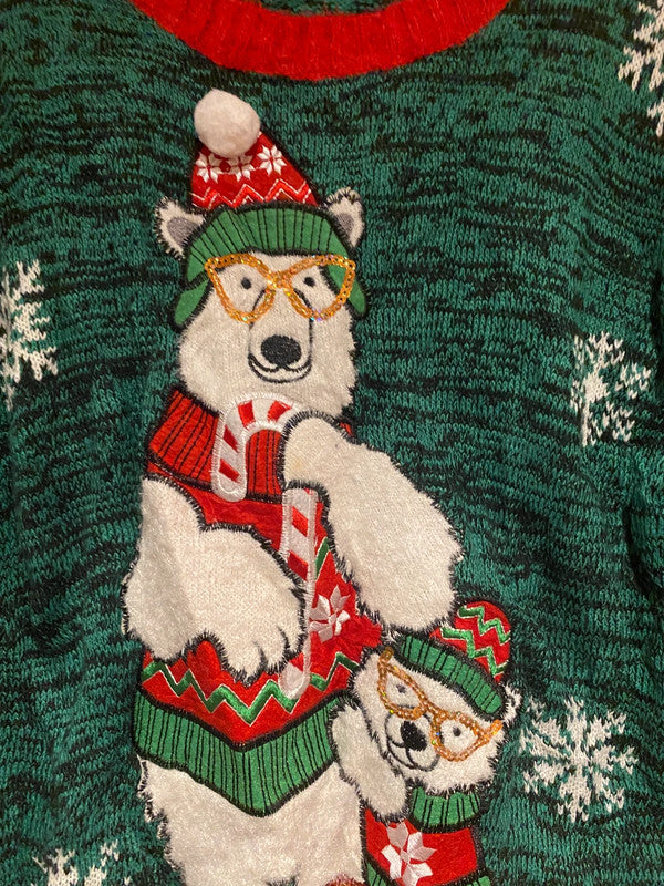 Green Christmas Polar Bear Sweater XL – United States Sweaters