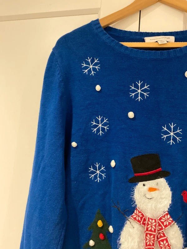 Breckenridge Blue Snowman Christmas Jumper – Size XL