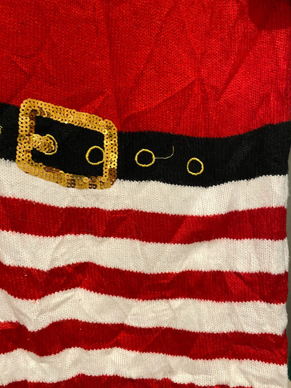 Elf Christmas Jumper Dress – Sequin Detail – Size L (Fits Like XS/S)