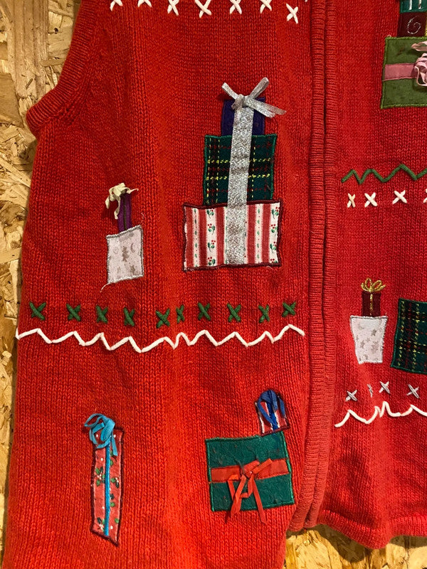Vintage Designer Originals Studio Joy Christmas Sweater Vest – Presents Design – Size L