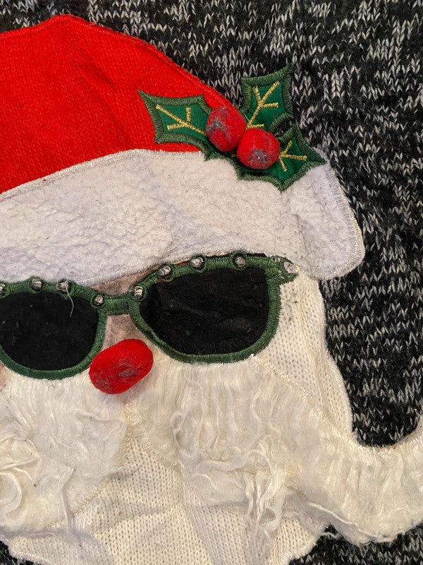 Holiday Time Santa Face Christmas Jumper – L
