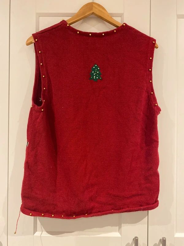 Vintage Christmas Knit Vest – Erika – Festive Jumper – Fits UK 14
