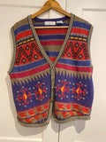 Vintage Secrets Sun Prints Patterned Knit Vest Medium 90s