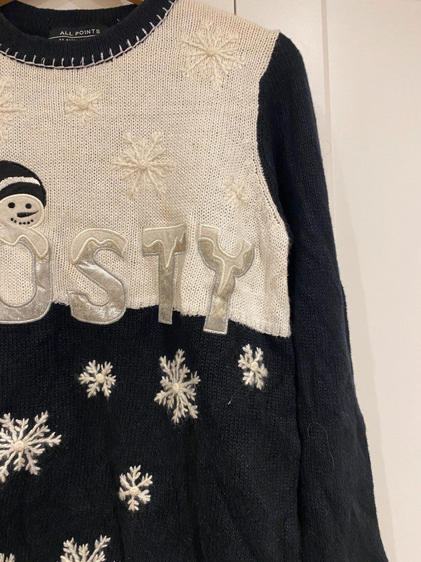 All Points “Frosty” Snowman Christmas Sweater – Size S