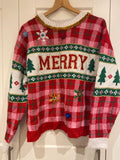 Women’s Christmas Jumper “Merry” Festive Knitted XL (16-18)