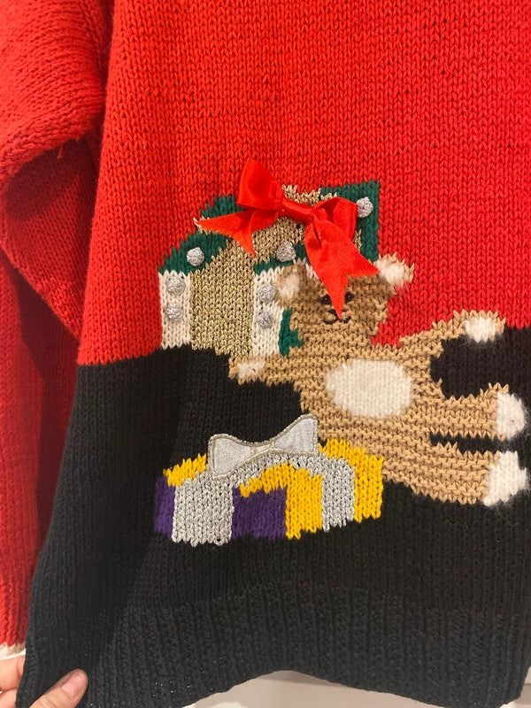 Vintage Christmas Embellished Christmas Jumper