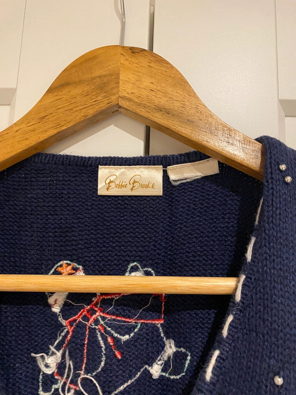 Bobbie Brooks Vintage Christmas Snowman Knit Vest | Fits UK 8 | Festive