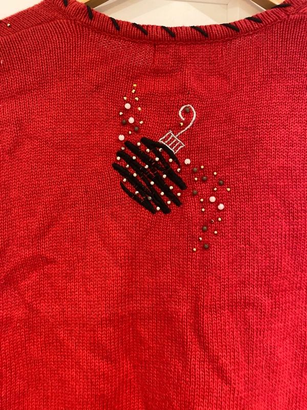 Women’s Christmas Embellished Knit Vest Sun Li Joy Size L (Fits UK 16) Festive