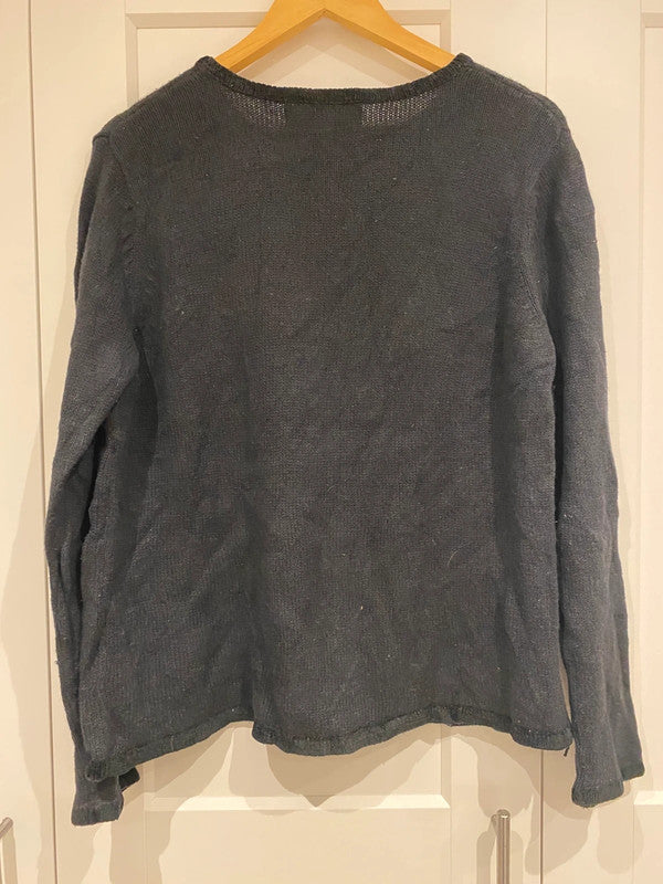 Vintage Tiara International Christmas Sweater “Believe” Santa Reindeer Embroidered – Size L