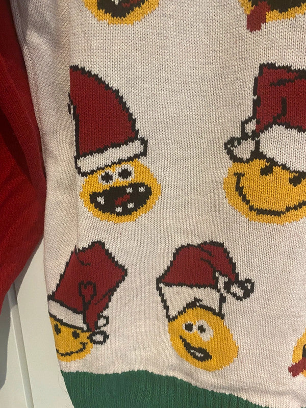 Ugly Christmas Sweater – Emoji Faces – Size L