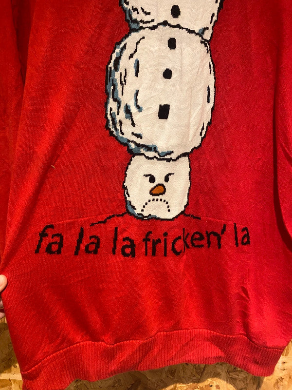 Funny Christmas Jumper – Fa La La Fricken’ La Snowman