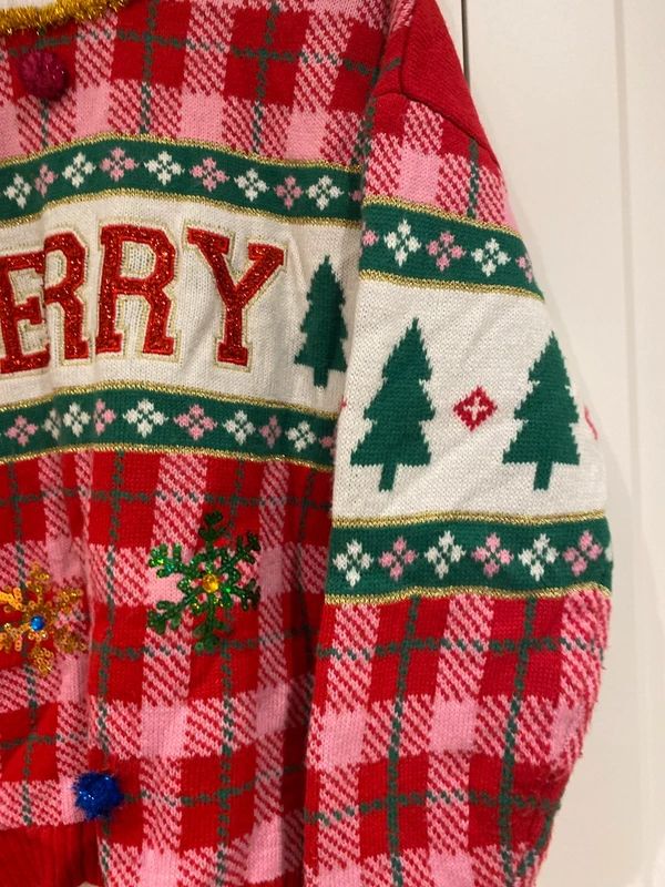 Women’s Christmas Jumper “Merry” Festive Knitted XL (16-18)