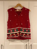 Vintage Christmas Knit Vest – Erika – Festive Jumper – Fits UK 14