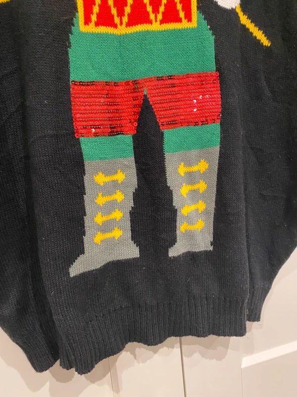 Christmas Elf Sequin Knitted Vest Jumper – Festive – Size XL