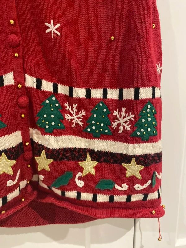 Vintage Christmas Knit Vest – Erika – Festive Jumper – Fits UK 14